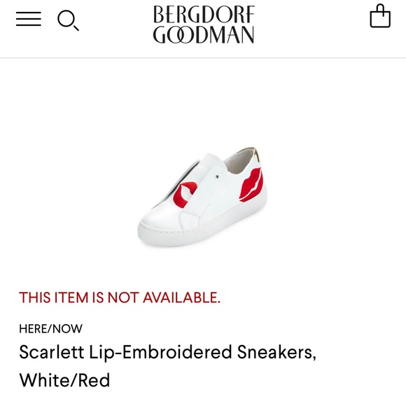 Here/ Now brand size 36 (5 1/2) white leather w/red Embroidered “kiss” detail - Picture 9 of 9